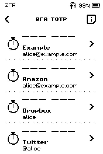 2FA TOTP list showing dashes instead of codes because the clock is not set