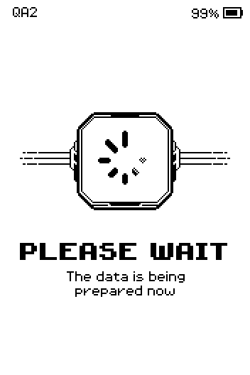 PLEASE WAIT screen: the data is being prepared now.