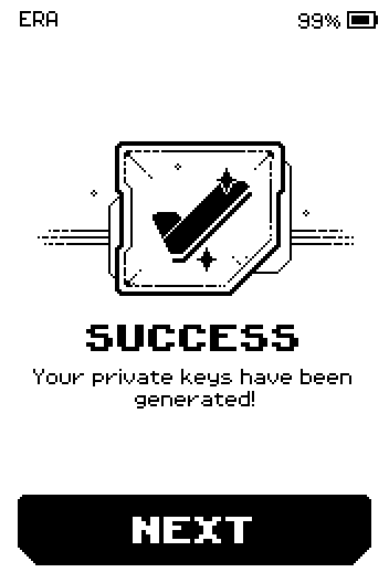 Success: your private keys have been generated.