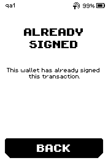 ALREADY SIGNED page with BACK