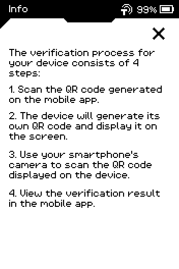 Info page listing the four verification steps