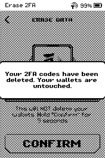 Alert: Your 2FA codes have been deleted. Your wallets are untouched.