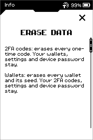 Info pages explaining the 2FA, wallets and everything tiers