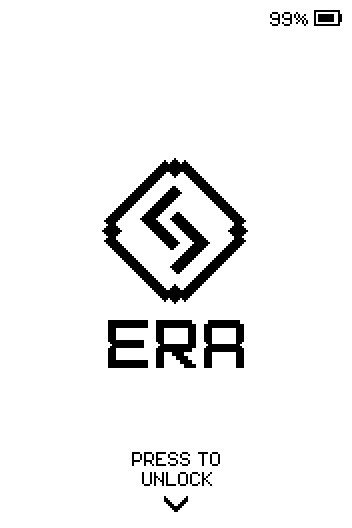 Lock screen with the ERA logo and the text Press to unlock.