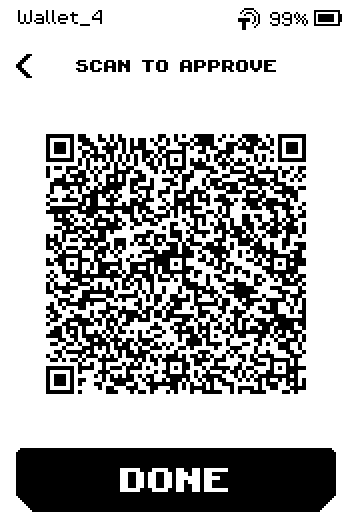 SCAN TO APPROVE page with the signed QR code