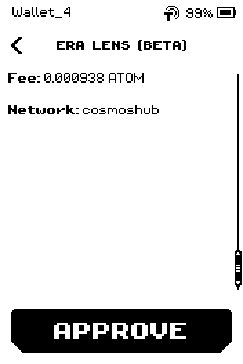 Cosmos review page 2: fee 0.000938 ATOM, network cosmoshub, APPROVE