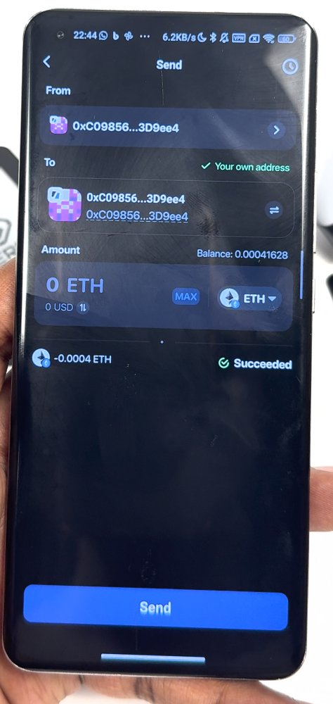 Rabby Send screen with the transaction marked Succeeded.