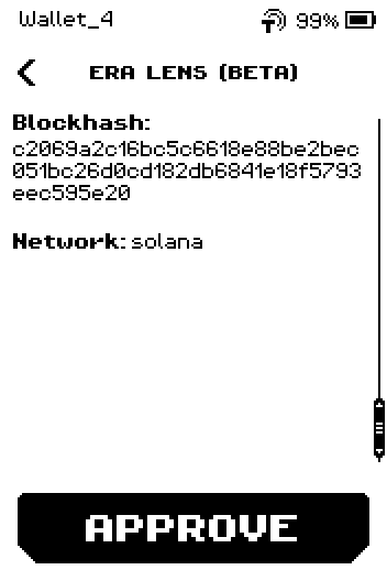 Solana review page 3: blockhash, network solana, APPROVE