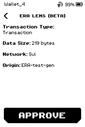 Sui review: Transaction, data size 219 bytes, network Sui, origin