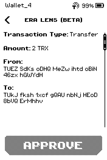 TRON review page 1: Transfer, 2 TRX, from, to
