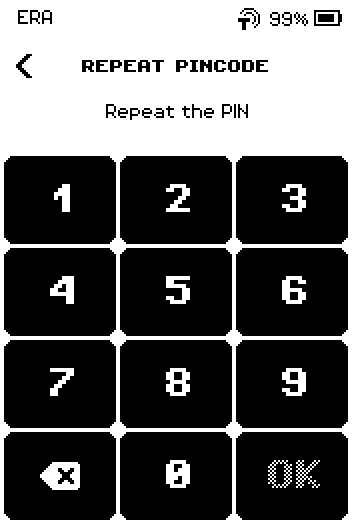 REPEAT PINCODE keypad.